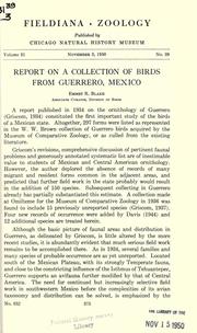 Cover of: Report on a collection of birds from Guerrero, Mexico by Emmet Reid Blake