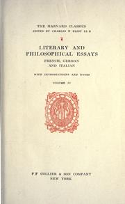 Front cover of Literary and philosophical essays by Unknown