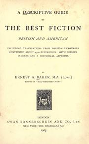 Cover of: A descriptive guide to the best fiction, British and American by Ernest Albert Baker
