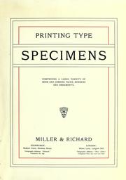 Cover of: Printing type specimens: comprising a large variety of book and jobbing faces, borders and ornaments.