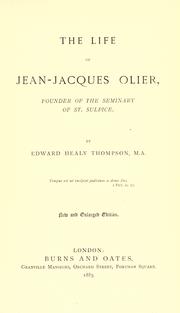 Cover of: The life of Jean-Jacques Olier by Edward Healy Thompson