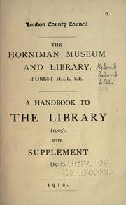 Cover of: A handbook to the library (1905), with supplement (1912)