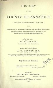 History of the County of Annapolis by W. A. Calnek