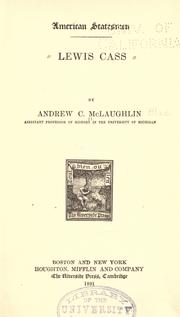 Cover of: Lewis Cass by McLaughlin, Andrew Cunningham