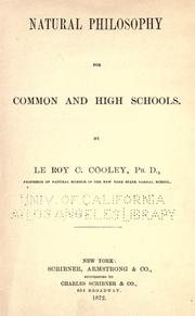 Cover of Natural philosophy by Le Roy C. Cooley
