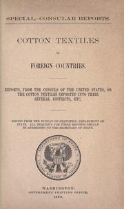 Cover of: Fruit culture in foreign countries: reports, from the consuls of the United States, on fruit culture in their several districts, in answer to a circular from the Department of State.