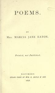 Poems by Marcia Jane Eaton