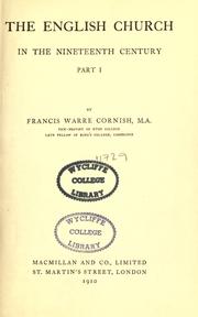 Cover of: The English Church in the nineteenth century by Francis Warre Cornish