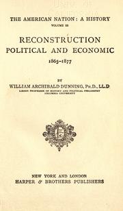 Cover of: Reconstruction, political and economic, 1865-1877