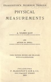 Cover of: Physical measurements by A. Wilmer Duff