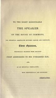 Cover of: The opinions of Sir Robert Peel: expressed in Parliament and in public