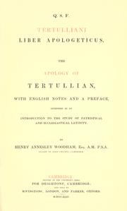 Cover of: The  apology of Tertullian by Tertullian