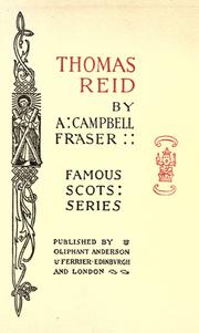 Cover of: Thomas Reid by Alexander Campbell Fraser, Alexander Campbell Fraser