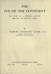 Cover of: The top of the continent by Robert Sterling Yard