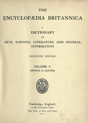 Cover of: The Encyclopaedia Britannica: a dictionary of arts, sciences, literature and general information.