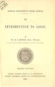 Cover of: An introduction to logic. by William Henry Stanley Monck