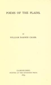 Cover of: Poems of the plains by William Darwin Crabb, William Darwin Crabb