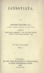 Cover of: Londoniana. by Edward Walford, Edward Walford