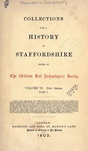 Cover of: Collections for a history of Staffordshire. New Series Volume VI Part 1 by Staffordshire Record Society