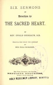 Cover of: Six sermons on devotion to the sacred heart