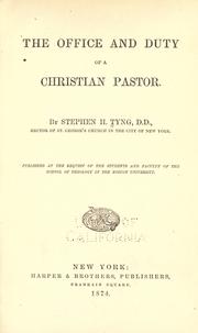 Cover of: The office and duty of a Christian pastor
