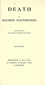 Cover of: Death by Maurice Maeterlinck, Maurice Maeterlinck