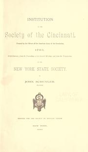 Institution of the Society of the Cincinnati by Schuyler, John