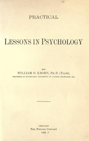 Cover of: Practical lessons in psychology