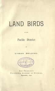 Cover of: Land birds of the Pacific district