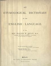 Cover of: An etymological dictionary of the English language.
