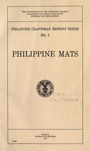 Cover of: Philippine mats by Philippines. Bureau of Education.