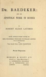 Cover of: Dr. Baedeker: and his apostolic work in Russia.  With introductory notes by Princess Nathalie Lieven and Rt. Hon. Lord Radstock.