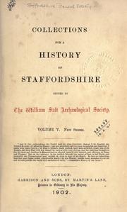 Cover of: Collections for a history of Staffordshire. New Series Volume V by Staffordshire Record Society