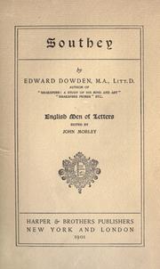 Cover of: Southey by Dowden, Edward