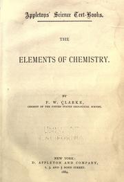 Cover of: The elements of chemistry