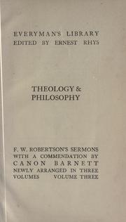 Cover of: Sermons on Bible subjects by Frederick William Robertson