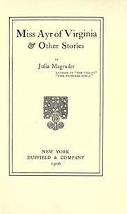 Cover of: Miss Ayr of Virginia by Magruder, Julia