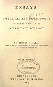 Cover of: Essays: historical and biographical, political and social, literary and scientific