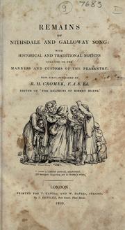 Cover of: Remains of Nithesdale and Galloway song by Cromek, Robert Hartley