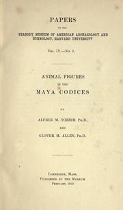 Cover of: Animal figures in the Maya codices