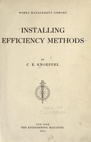 Cover of: Installing efficiency methods. by Charles Edward Knoeppel