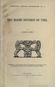 Cover of: The Maori division of time