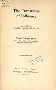 Cover of: The investment of influence by Newell Dwight Hillis