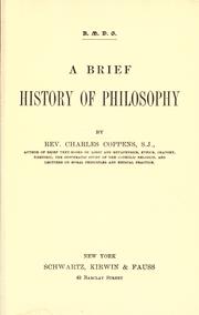 Cover of: A brief history of philosophy