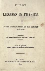 Cover of: First lessons in physics.