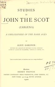 Cover of: Studies in John the Scot (Erigena): a philosopher of the dark ages