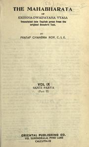 Cover of: The Mahabharata of Krishna-Dwaipayana Vyasa, Volume 9: Translated into English prose from the original Sanskrit Text
