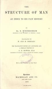 Cover of: The structure of man an index to his past history by Robert Wiedersheim