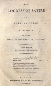 Cover of: The progress of satire by William Boscawen
