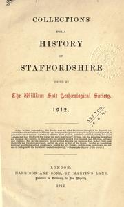 Cover of: Collections for a history of Staffordshire. 1912 by Staffordshire Record Society